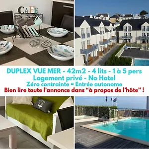 Face Ocean, Duplex 35m2 Au Calme - 4 Lits - Parking - Audierne